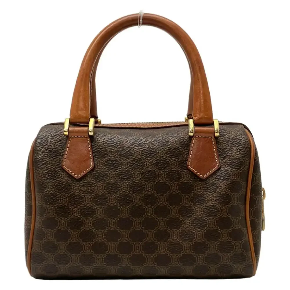 Celine Macadam Handbag Dark Brown PVC Leather